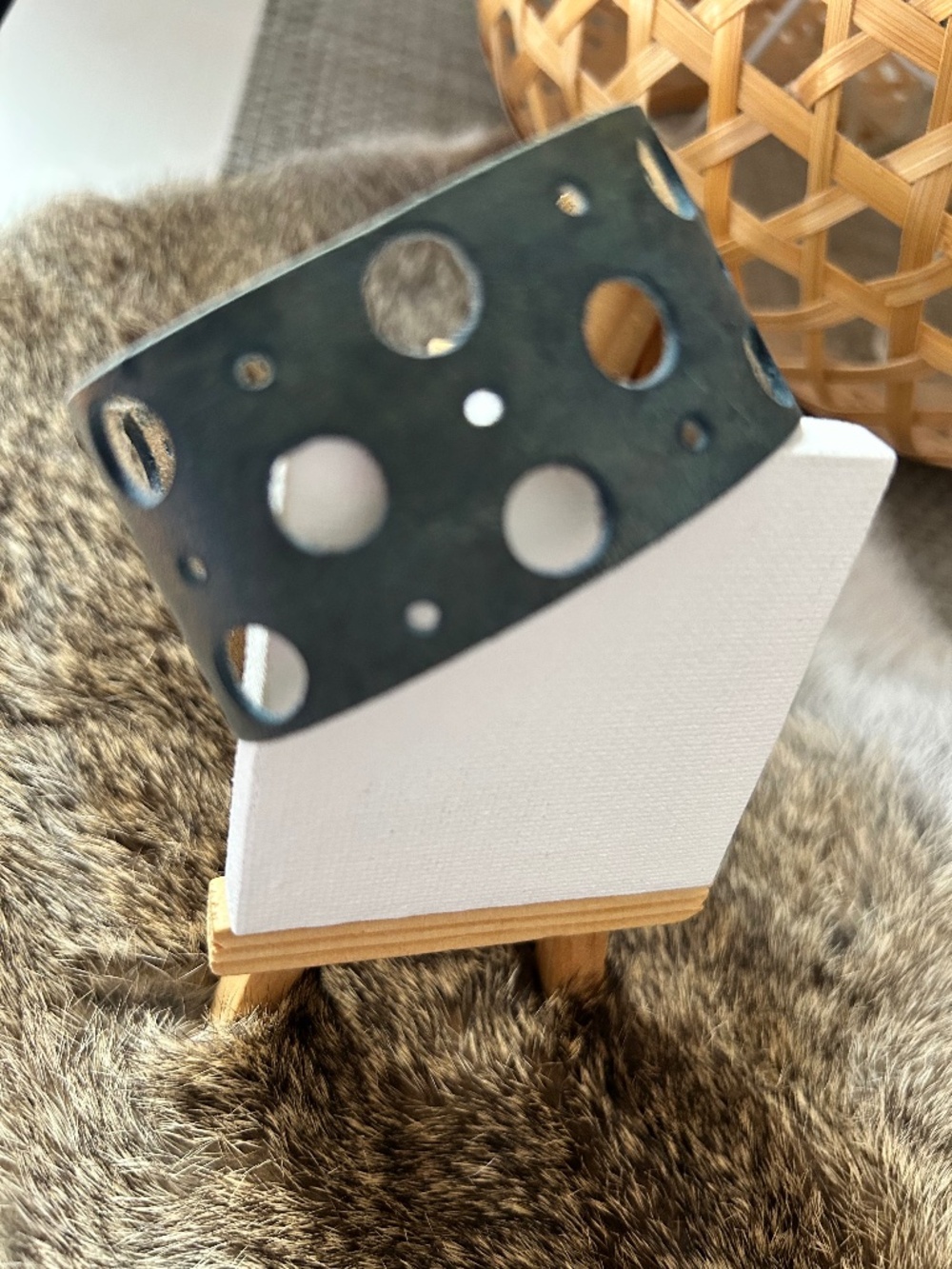 Leather cuff dark grey Made in Mexico